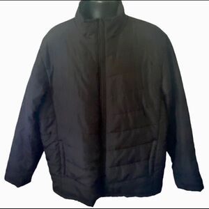 Faded Glory Men's Puffer Quilted Winter Coat XL Black Full Zip Pockets
